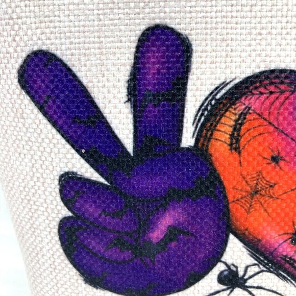 WZMPA Cosmetic Bag Peace Love Boo Halloween Makeup Pencil Case - Picture 2 of 11